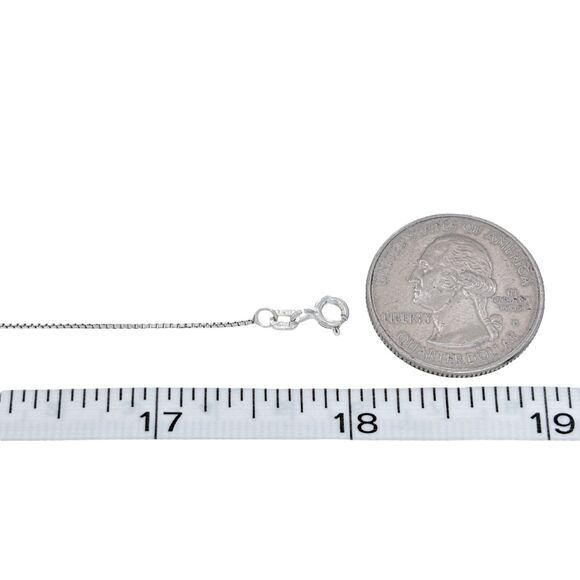 Vintage Italian Sterling Silver 925 0.8mm Box Chain Necklace 16"-18" - Picture 2 of 3